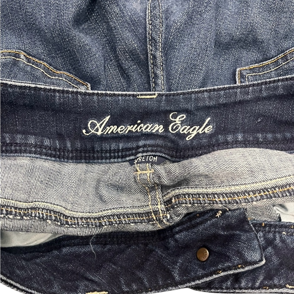American Eagle Denim Y2K Slim Bootcut Dark Jeans Low Rise 29X31 - Picture 5 of 10
